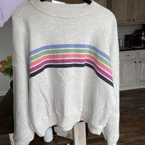 American Eagle Oversized Striped Crew